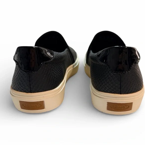 Dr Scholls Be Free Black Snake Embossed Slip On Sneaker SZ 8.5 Women's - Picture 6 of 6